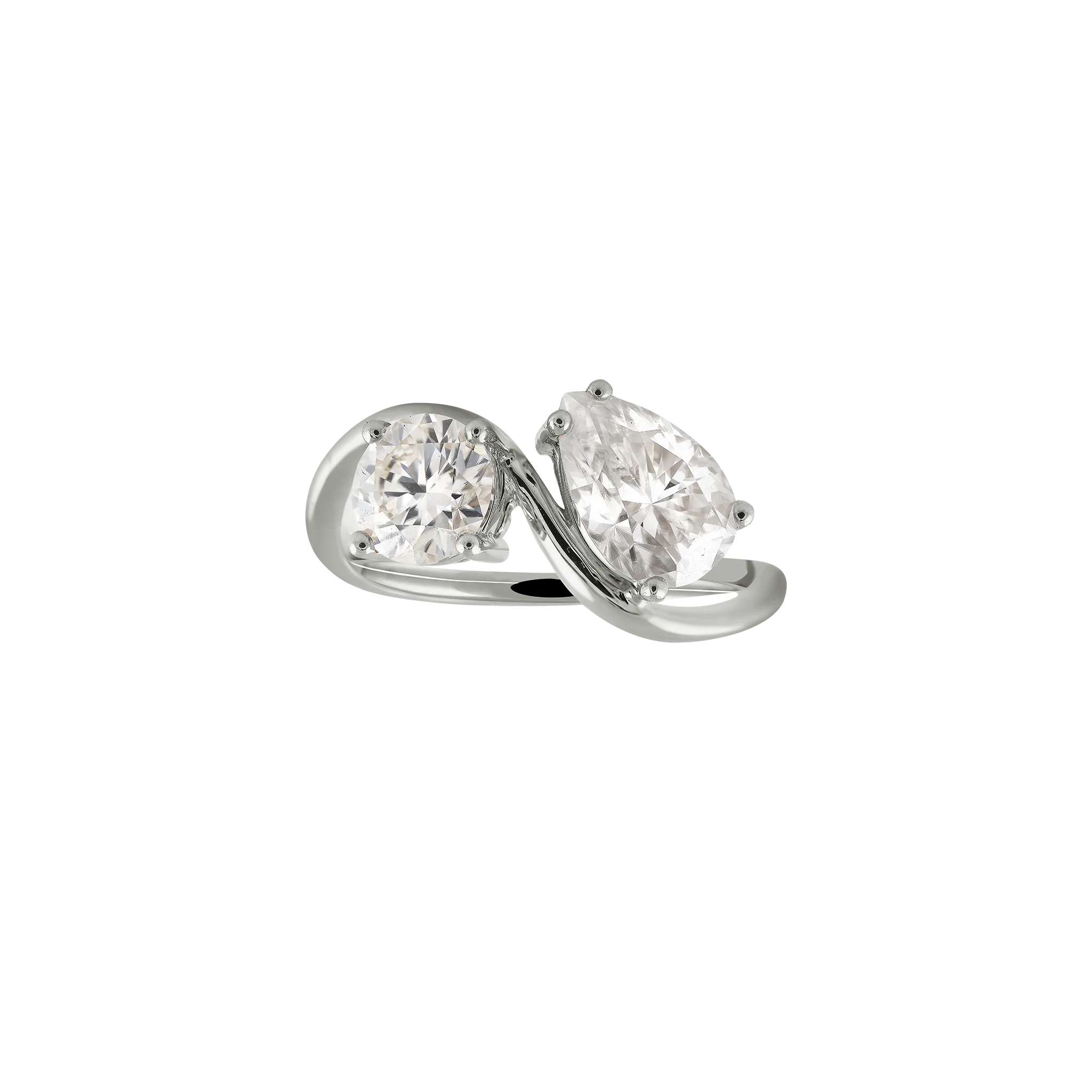 Curve Toi Et Moi Moissanite Ring | 14k Solid Gold - Image 5