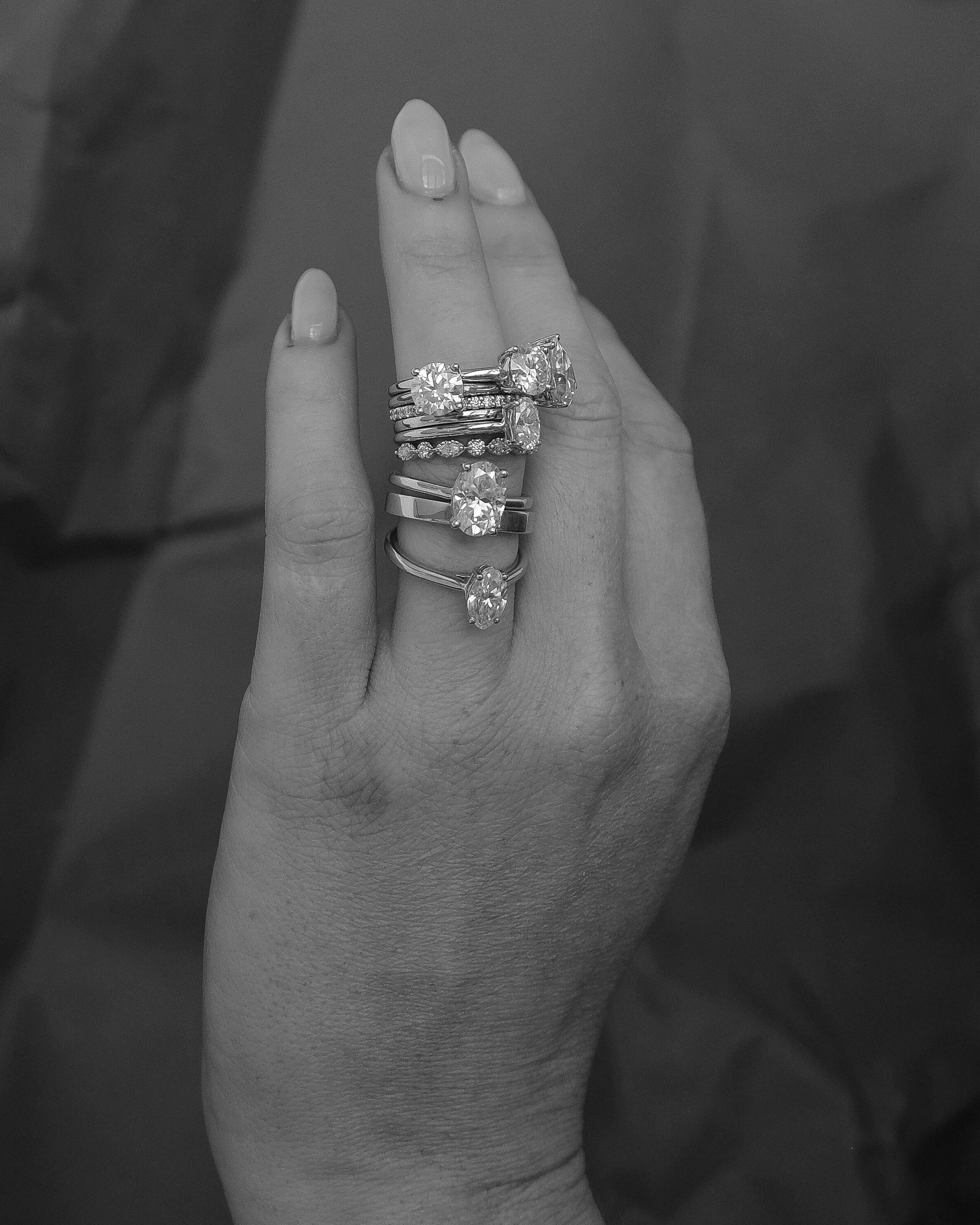 Marquise Moissanite Ring | Platinum - Image 5