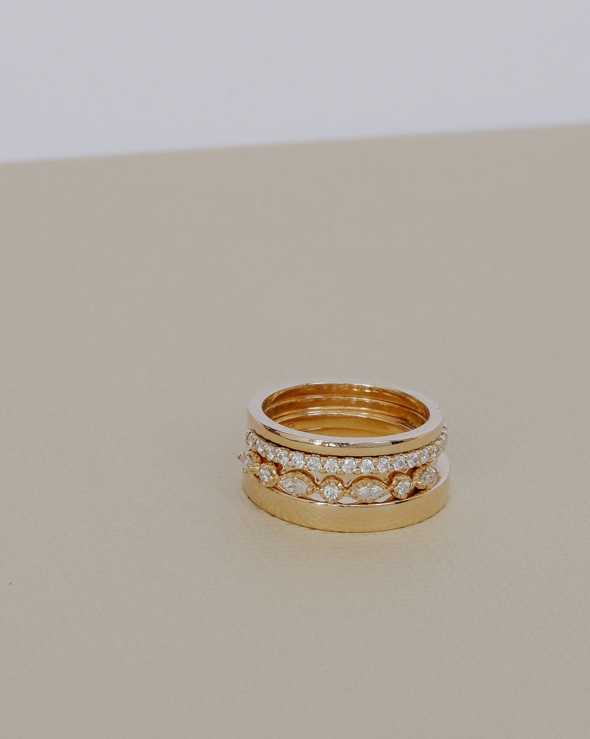 Marquise Round Moissanite Ring Band | Platinum - Image 5