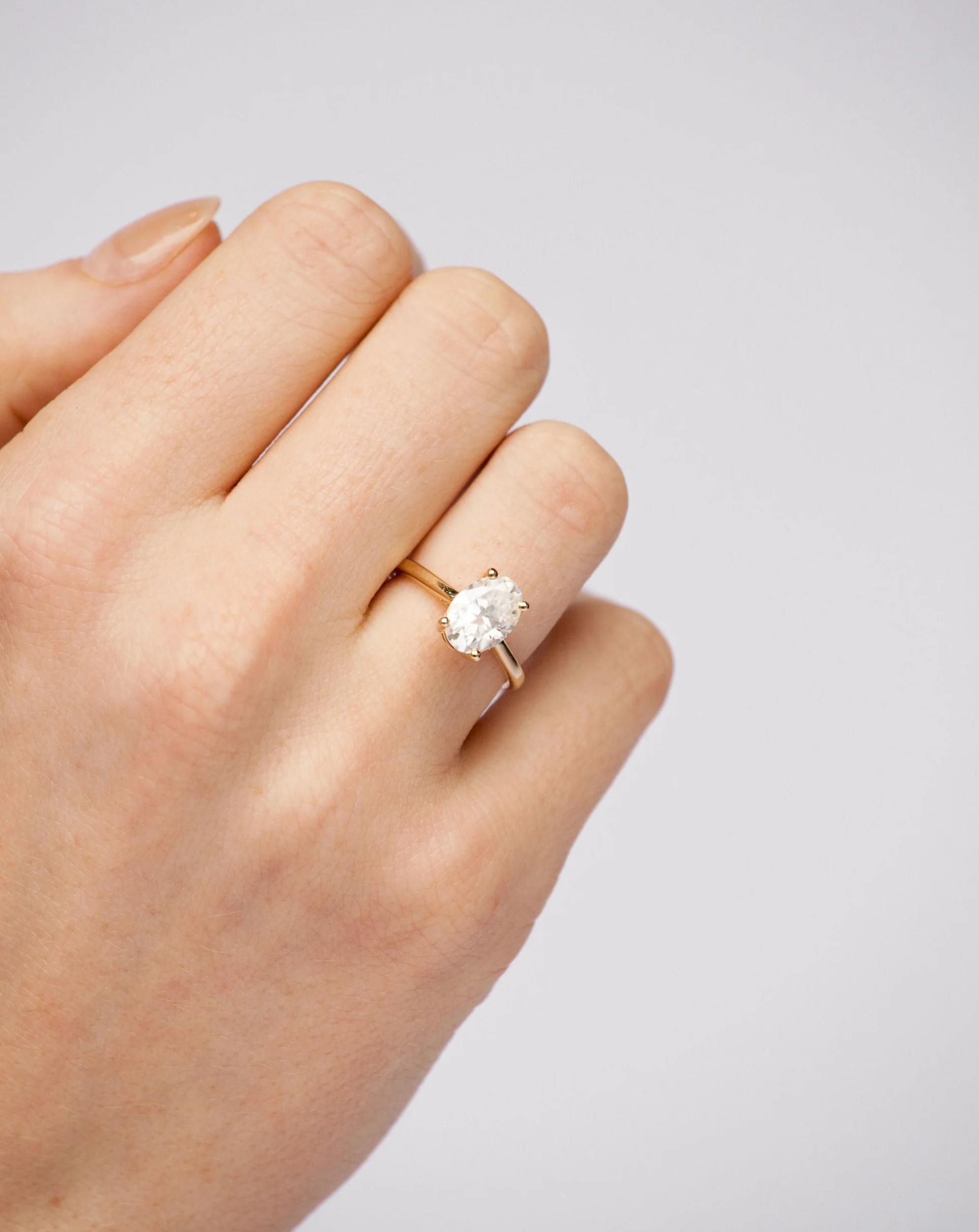 Oval Moissanite Ring | 14k Solid Gold - Image 9