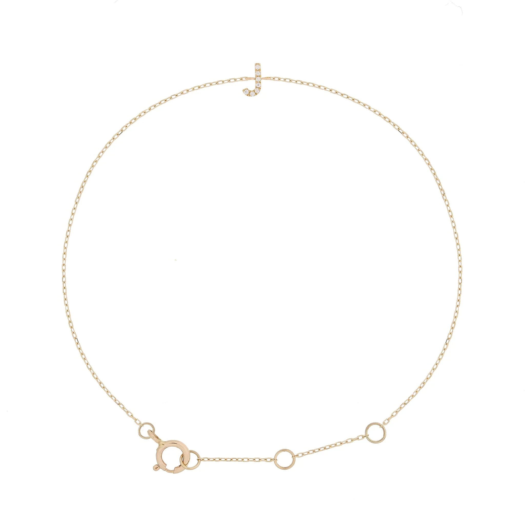 Pavé Initial Moissanite Bracelet | 9k Solid Gold - Image 17