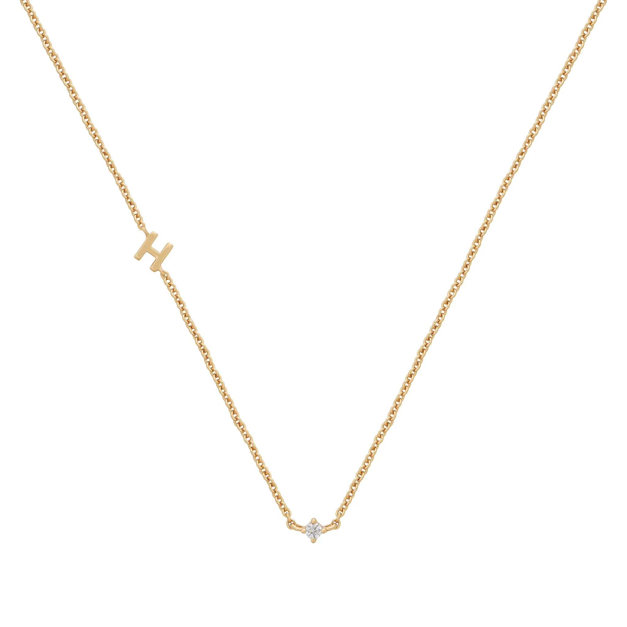 Petite Initial Necklace | 9k Solid Gold - Image 15