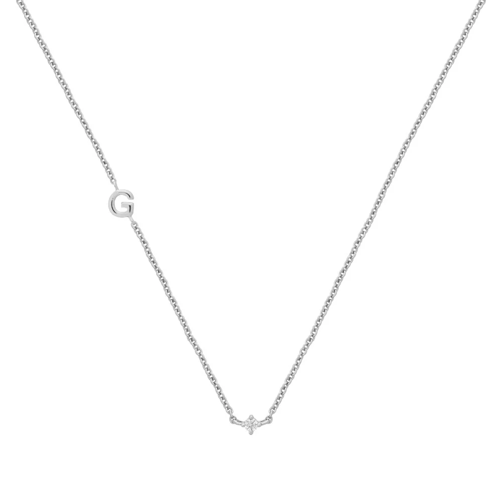 Petite Initial Necklace Sterling Silver - Image 13