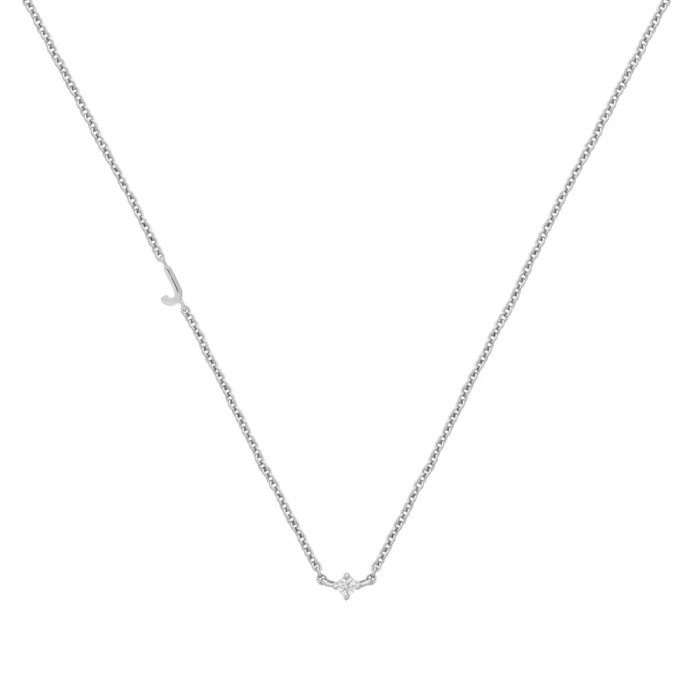 Petite Initial Necklace Sterling Silver - Image 16