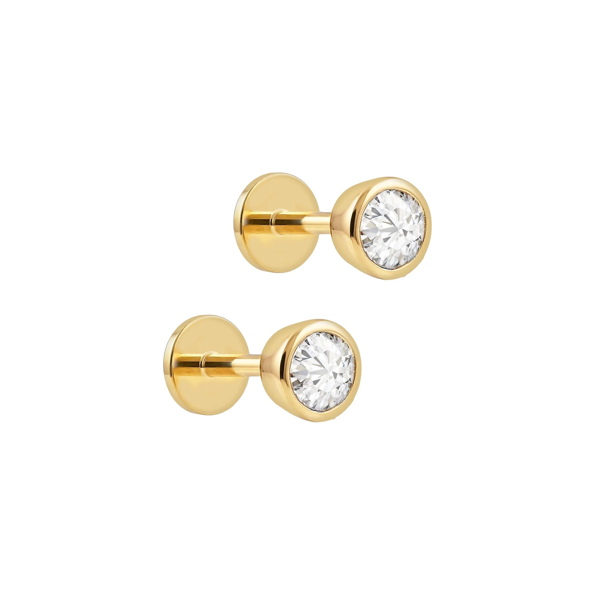 Round Bezel Cartilage Earring - Image 12