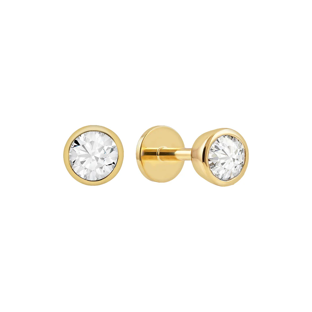 Round Bezel Cartilage Earring - Image 7