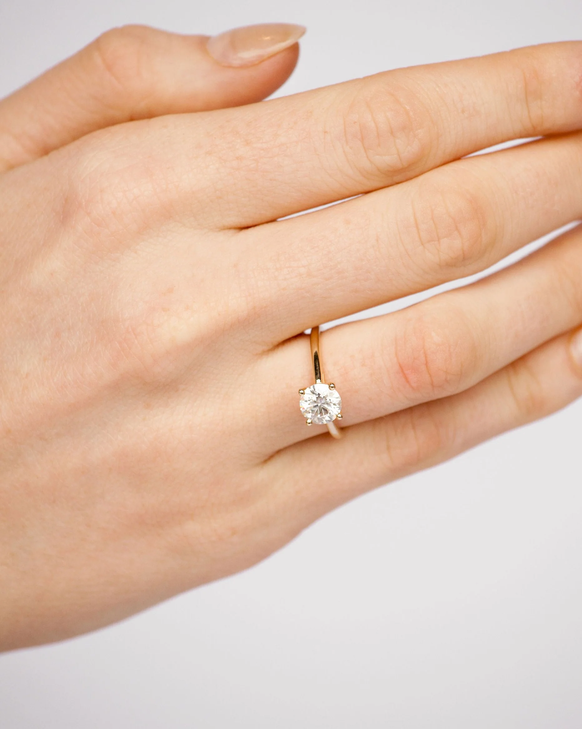 Round Moissanite Ring | 14k Solid Gold - Image 6