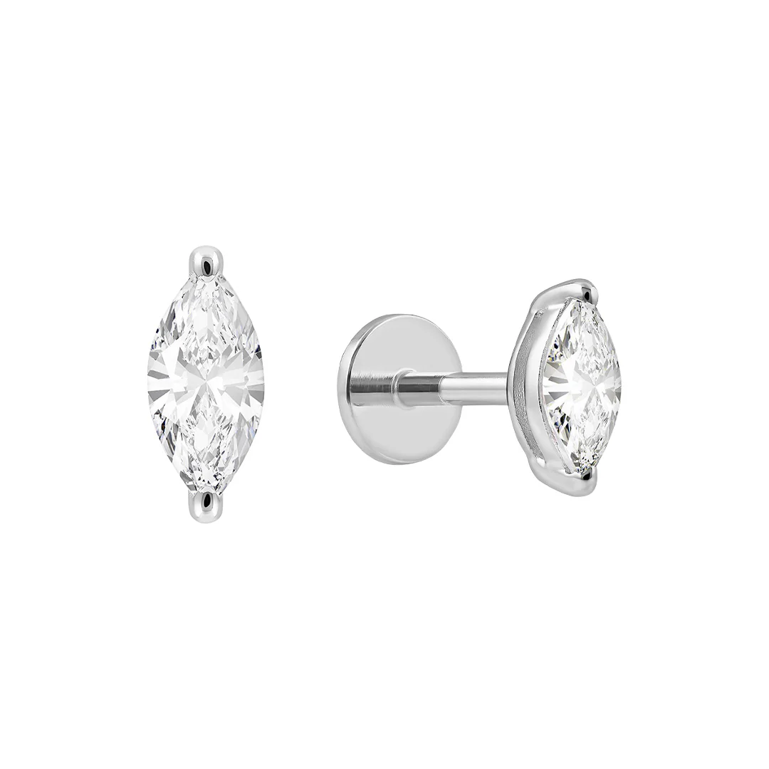 Sterling Silver Marquise Claw Cartilage Earring - Image 5