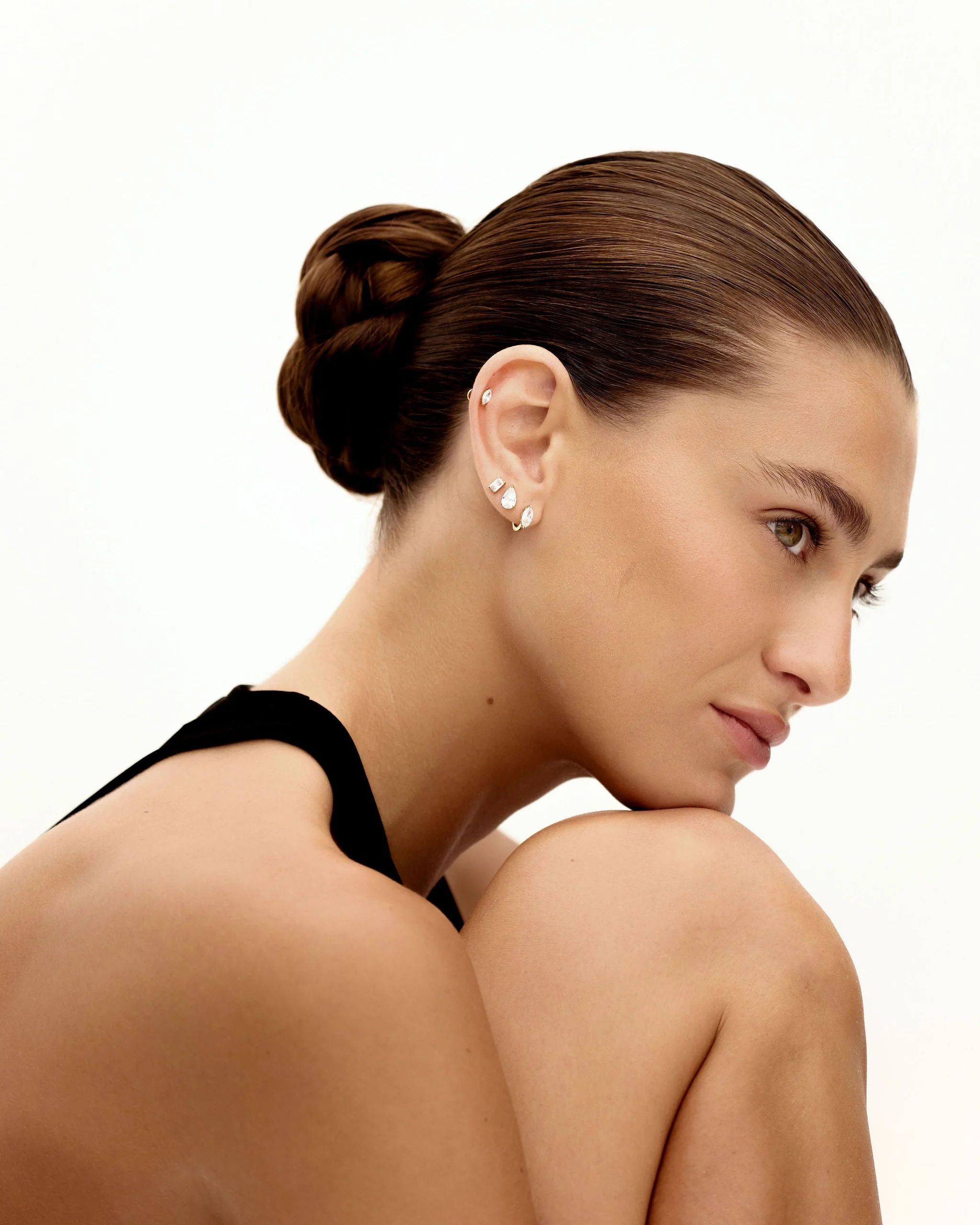 Sterling Silver Pear Claw Stud Earring - Image 3