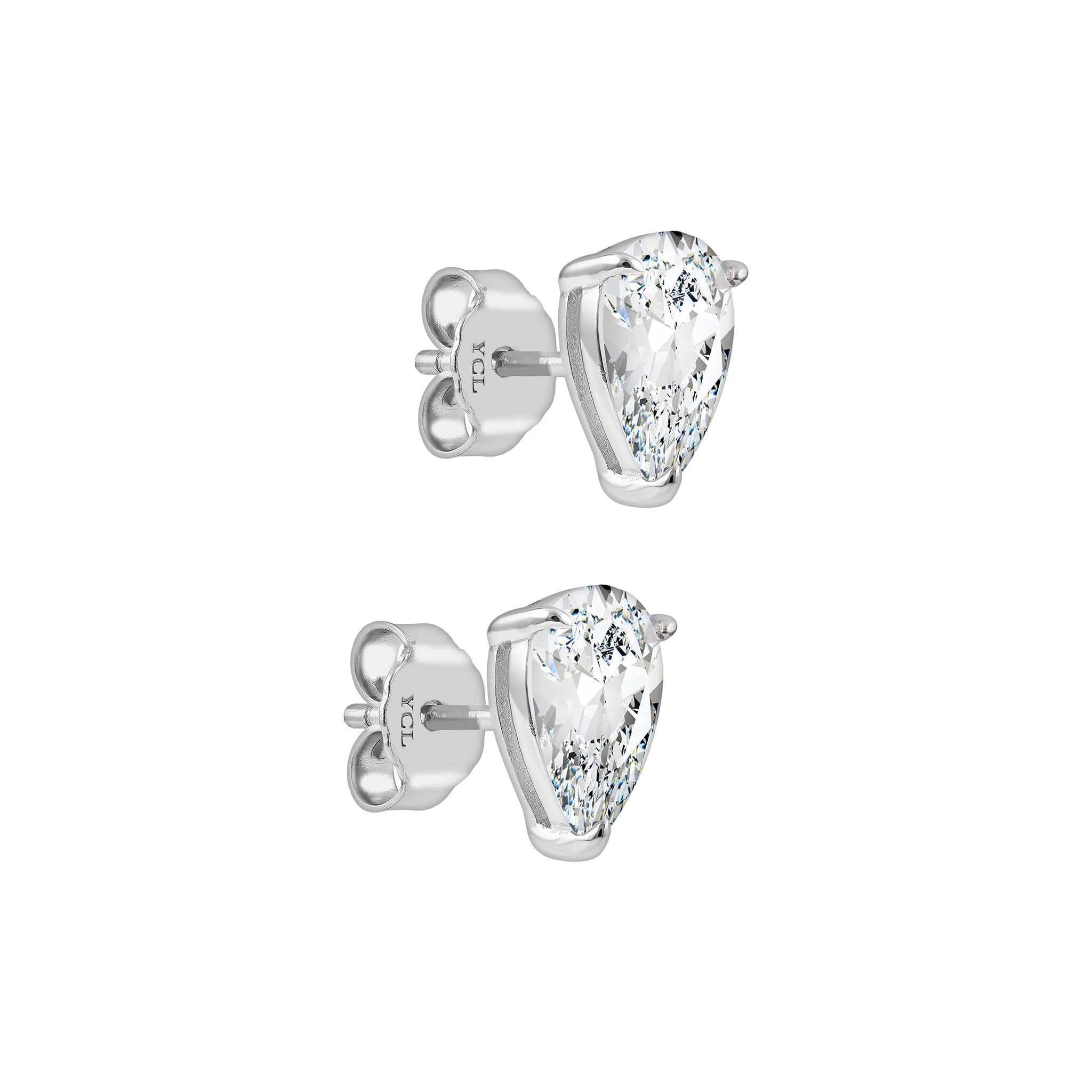 Sterling Silver Pear Claw Stud Earring - Image 8