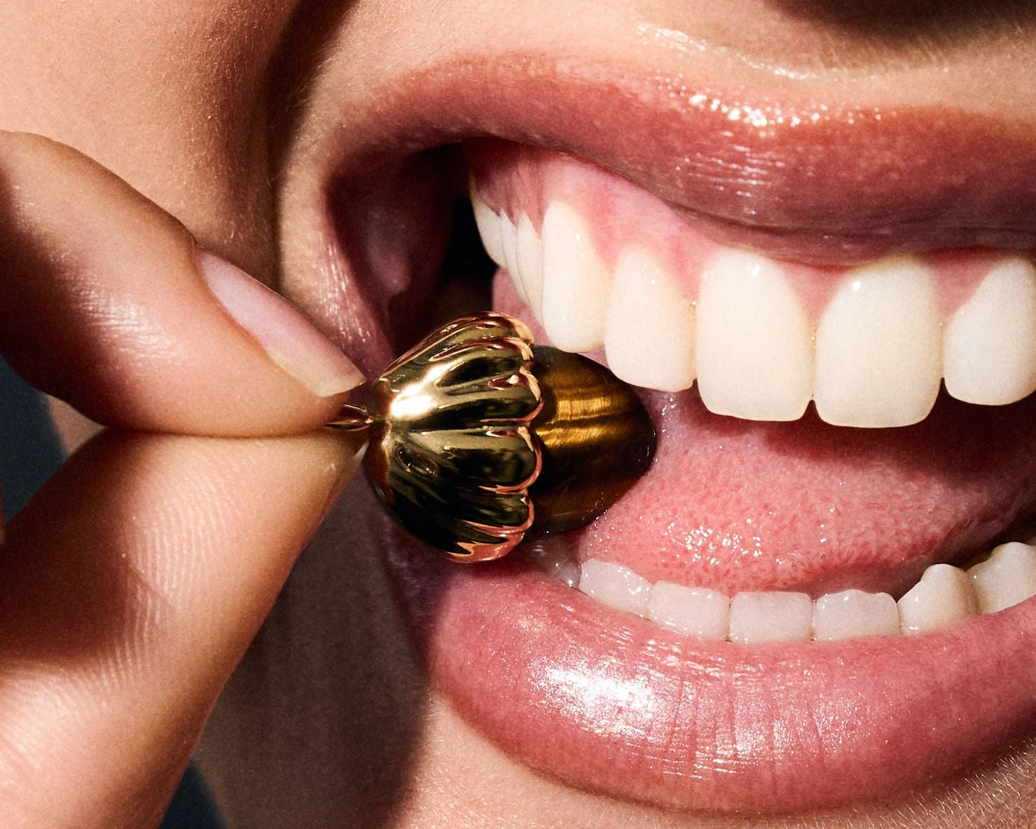 SYMBOLISM Tigers Eye Acorn Pendant - Image 4