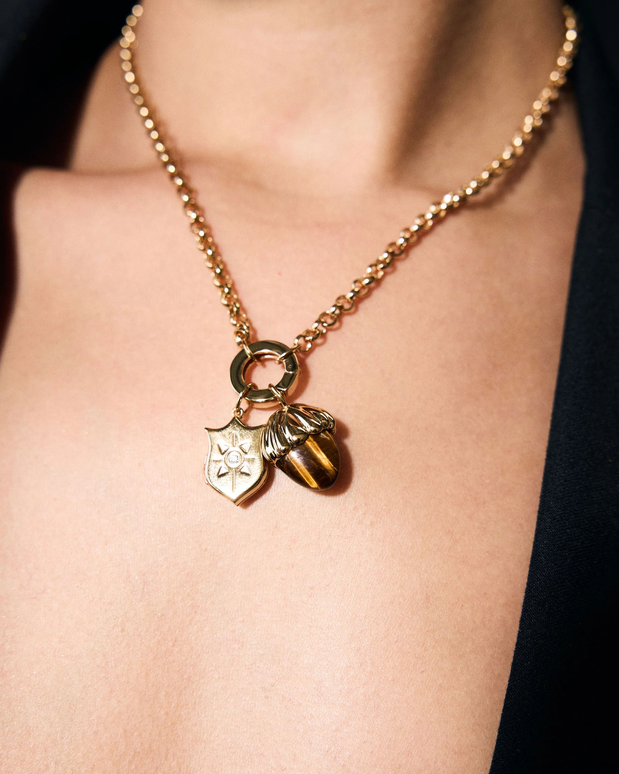 SYMBOLISM Tigers Eye Acorn Pendant - Image 6